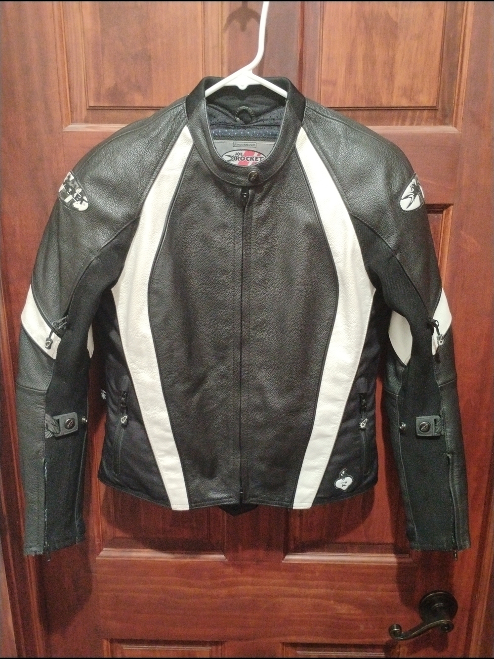 Joe Rocket Black and White Sport Leather Riding Jacket Women's - Picture 1 of 6